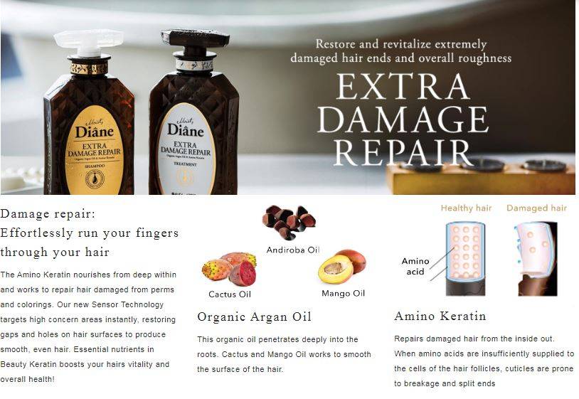 Moist Diane Perfect Beauty Extra Damage Repair Shampoo & Treatment 50ml